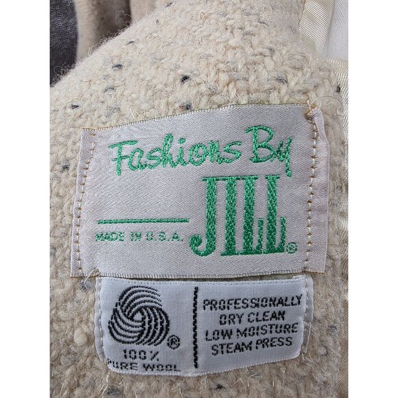 Vintage Fashions By Jill Womens Wool Coat Size L Beige - Picture 4 of 12